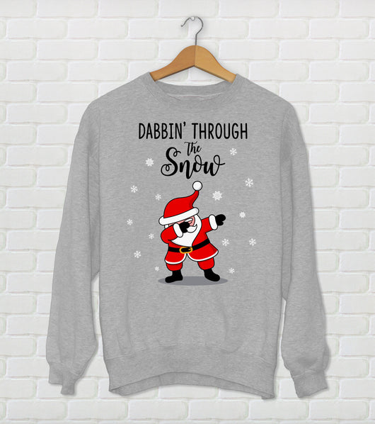 Dabbing Through The Snow Holiday Sweater -  Christmas Holiday Sweater - Ugly Sweater Party Design - Fun Christmas Sweater - Dabbing Santa