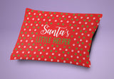 Santa's Little Helper - Christmas Dog or Cat Bed -  Christmas Cat Bed Cute Holiday Themed Pet Pillow - Cute Pet Cushion