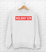Holiday SZN - Fake Supreme - Supreme Parody Sweater-  Christmas Holiday Sweater - Ugly Sweater Party Design - Holiday Season