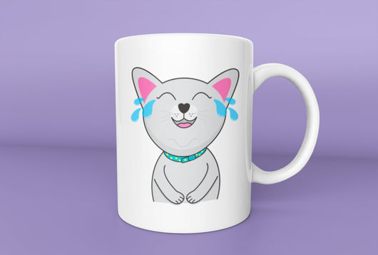 Laughing Russian Blue Cat Mug -  Cat Mug - Russian Blue Cat Owner Mug