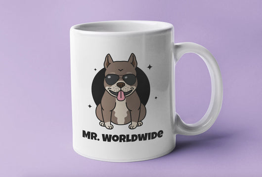 Mr. Worldwide, Cute Pitbull Mug - Coffee Mug [Pitbull Coffee Mug] [For Him / For Her]