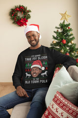 Lil Nas X, I'm Gonna Take My Sleigh To The Old Town Pole - Old Town Road Lil Nas X Parody Ugly Holiday Sweater