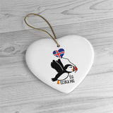 Iceland Christmas Tree Ornament ég elska þig  - "I Love You" in Icelandic