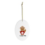 I Love You - Canada Ranger Beaver - Christmas Tree Ornament -  Canadian Ceramic Ornament