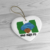 Nigerian - Holiday Ornament For Christmas Tree - Ceramic Ornament - Nigeria Ornament