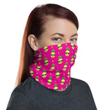 Washable & Reusable Cloth Neck Gaiter Face Shield - Pineapple Toast Print - Face Mask