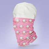 Washable & Reusable Pink Cat Donut  - Gaiter Face Shield - Face Mask - Face Buff - Snood