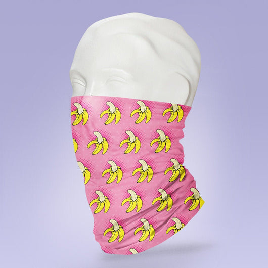 Washable & Reusable Warhol Inspired Pop Art Banana Themed Face Shield - Face Mask