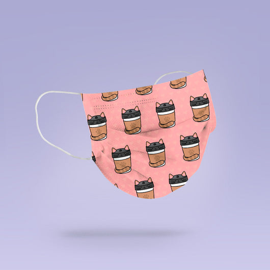 Washable & Reusable Funny Cat Coffee Mug Mask Cover
