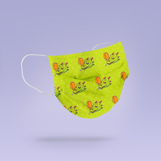 Stoned Green Dragon Smoking Pot Themed Face Mask Cover - Cute Face Mask