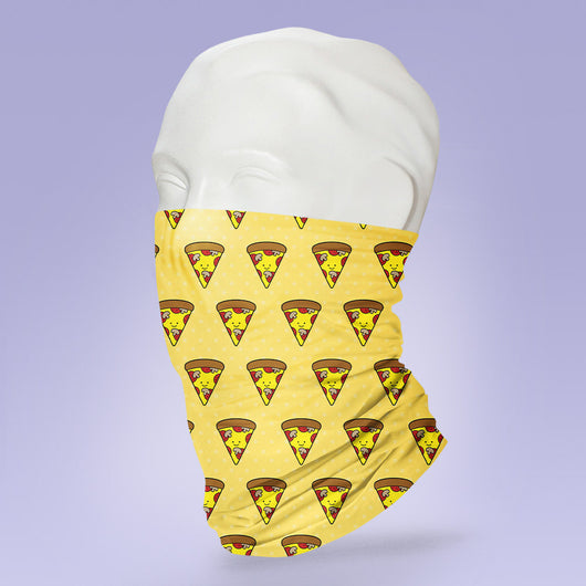 Washable & Reusable Pizza Gaiter Face Shield - Face Mask - Face Buff - Snood - Face Gator