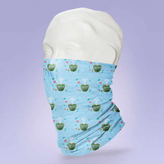 Washable & Reusable Matcha Green Tea Face Mask Shield - Face Mask - Face Buff - Snood - Face Gator