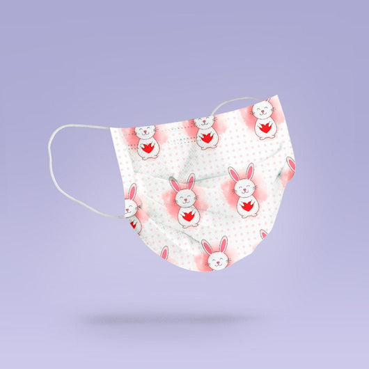 Washable & Reusable Cloth Bunny with Heart Face Mask Cover
