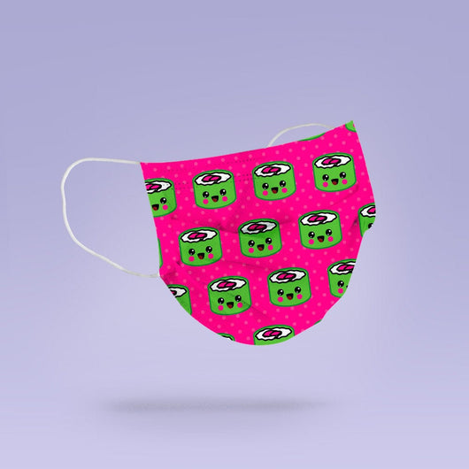 Washable & Reusable Pink Sushi Mask Cover
