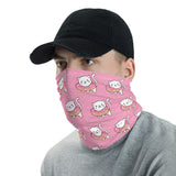 Washable & Reusable Pink Cat Donut  - Gaiter Face Shield - Face Mask - Face Buff - Snood