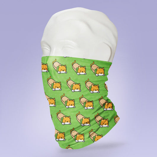 Washable & Reusable Cat Burrito - Gaiter Face Shield - Face Mask - Cat Burrito Themed