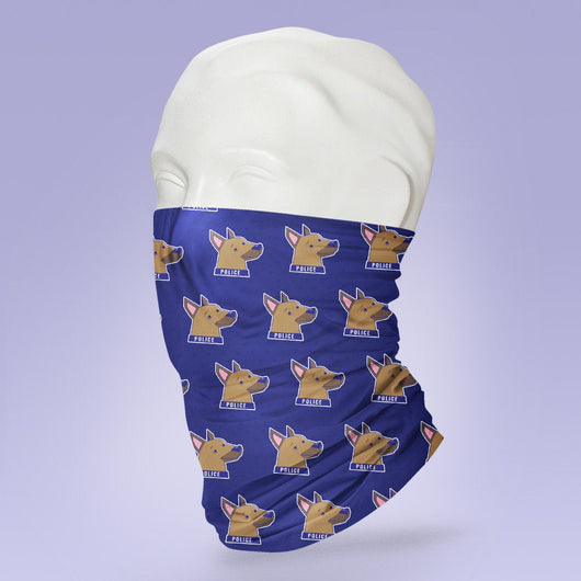 Washable & Reusable Police K9 Dog Themed Face Shield - Face Mask