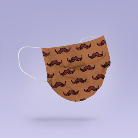 Mustache - Washable & Reusable Brown Face Mask Cover