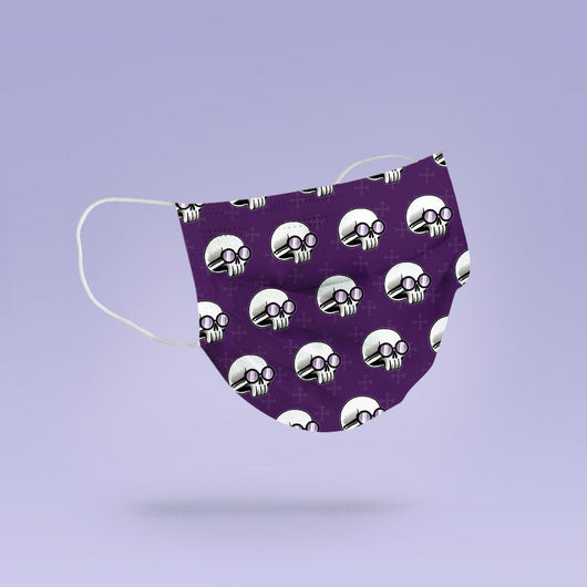 Washable & Reusable Purple Skull Haunted Face Mask Cloth Cover