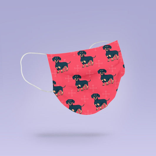 REUSABLE FACE MASK - Soft, Cloth, Washable, Re-Usable, Dachshund Mask - Mouth Cover - Dachshund Dog Face Mask