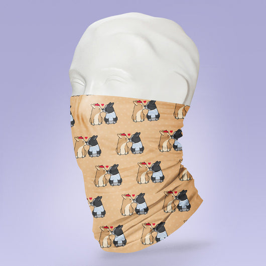 Washable & Reusable French Bulldog Frenchie - Gaiter Face Shield - Face Mask - Face Buff - Snood - Face Gator