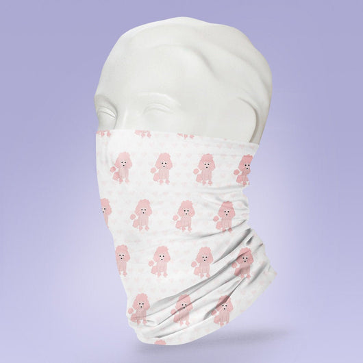 Washable & Reusable Pink Poodle Face Mask -   Gaiter Face Shield - Face Mask