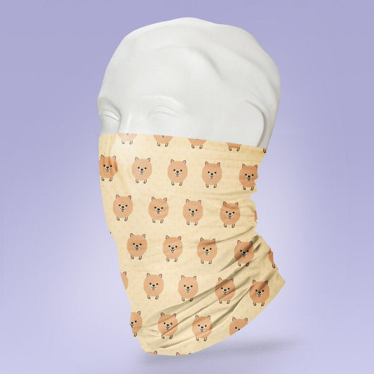Washable & Reusable Pomeranian Print Mask - Face Mask - Face Buff - Snood