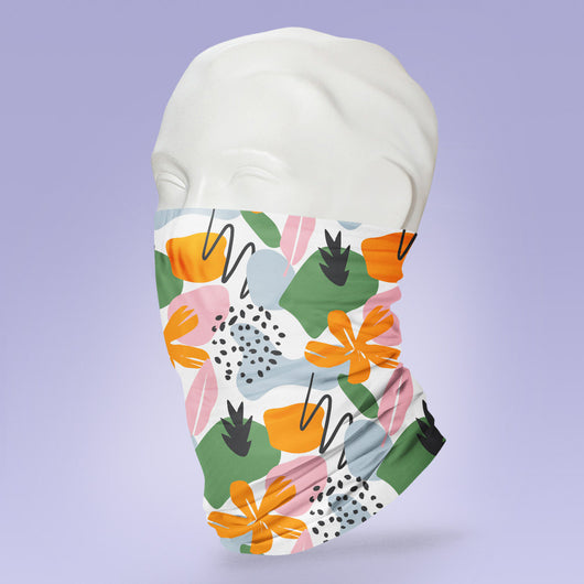 Washable & Reusable Cute and Trendy Flower Print - Gaiter Face Shield - Face Mask - Stylish Pattern