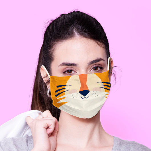 Washable & Reusable Tiger Face Mask -  Mask Cover - Funny Masks - Animal Face Mask
