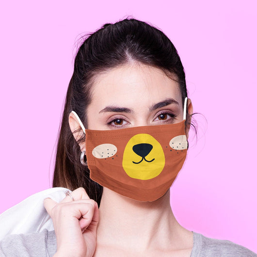 Washable & Reusable Bear Face Mask - Kawaii Face Mask -  Mask Cover - Funny Masks - Animal Face Mask