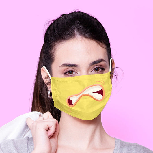 Washable & Reusable Scared Face Mouth Mask - Kawaii Face Mask -  Mask Cover - Funny Masks - Funny Face Mask