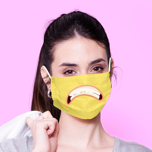 Washable & Reusable Sad Face Mouth Mask - Kawaii Face Mask -  Mask Cover - Funny Masks - Funny Face Mask