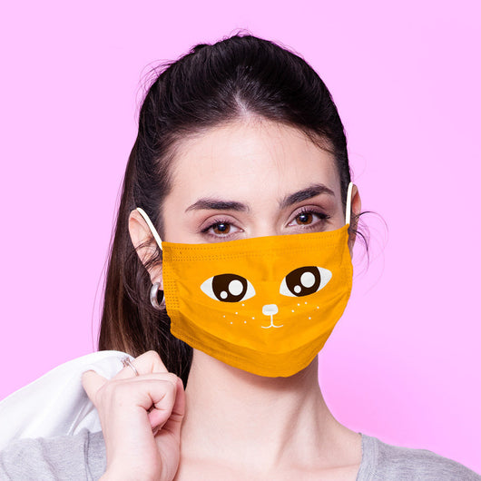 Washable & Reusable Alien Kitty Face Mouth Mask - Pink Kawaii Face Mask -  Mask Cover - Funny Masks - Funny Face Mask - Cat Face Mask