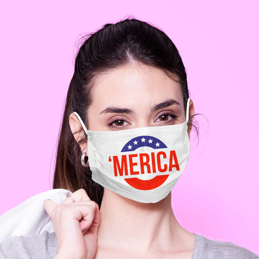 Washable & Reusable 'Murica Face Mouth Mask - America Face Mask -  Mask Cover - Funny Masks - Funny Face Mask - 'Murica Face Mask