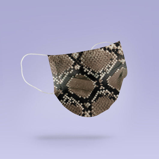 REUSABLE FACE MASK -  Soft, Cloth, Anti-Dust, Washable, Re-Usable, Snake Skin Adult Mouth Cover - Snake Skin Pattern Face Mask
