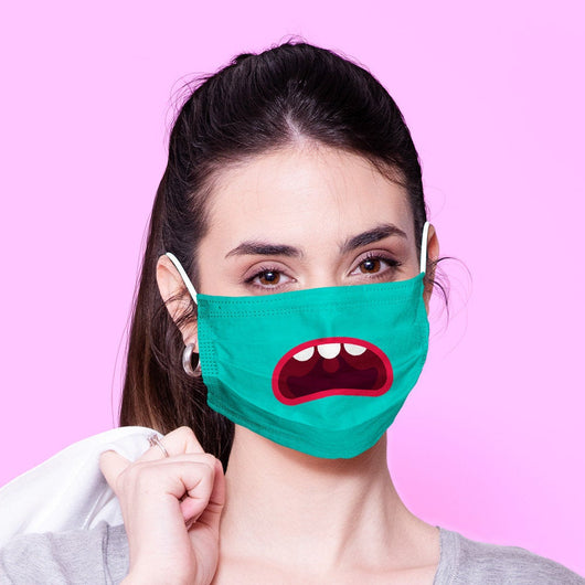 Washable & Reusable Monster Face Mask Emoji Mouth Mask - Kawaii Face Mask -  Mask Cover - Funny Masks - Funny Face Mask