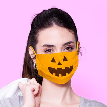 Washable & Reusable Halloween Pumpkin Face Mask Emoji Mouth Mask - Kawaii Face Mask -  Mask Cover - Funny Masks - Funny Face Mask