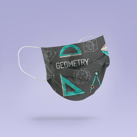 Washable & Reusable Geometry Teacher Face Mask Cover - Geometry Mask - Geometry Pattern Mask