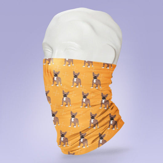 Washable & Reusable French Bulldog Themed Mask - Gaiter Face Shield - Face Mask - Face Buff - Snood - Face Gator