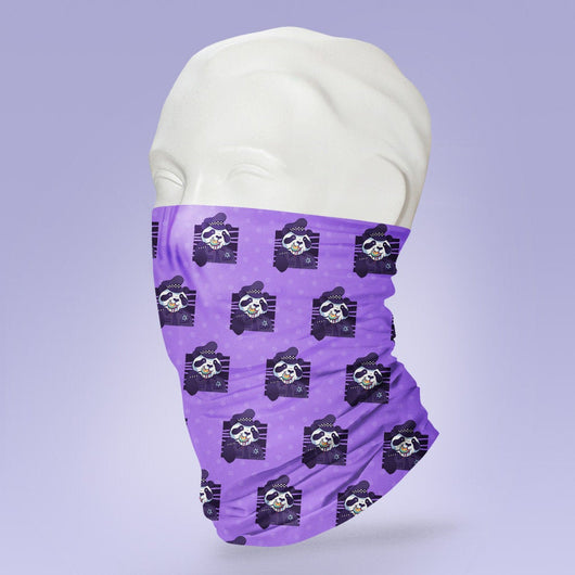 Washable & Reusable Purple Police Panda Themed Mask - Gaiter Face Shield - Face Mask - Face Buff - Snood - Panda Face Gator