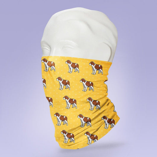 Washable & Reusable St Bernard Face Mask - Yellow St. Bernard Dog Face Mask - Face Shield - Face Mask