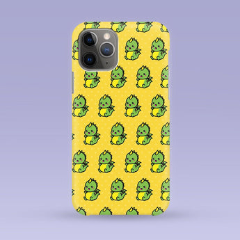 Yellow Dinosaur iPhone Case - Multiple Case Sizes Available - Dino Phone Cover, Happy Dinosaur iPhone Case