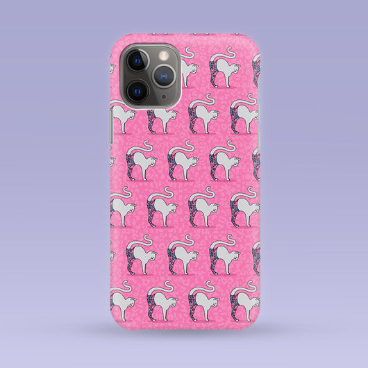 Pink Yoga Cat iPhone Case - Multiple Case Sizes Available - Kitten Phone Cover, Durable iPhone Case - Yoga Cat iPhone Case