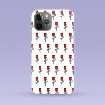 White Red Rose iPhone Case - Multiple Case Sizes Available - Red RoseThemed Phone Cover,  Flower iPhone Case