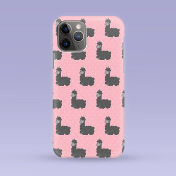 Cute Pink Llama iPhone Case - Multiple Case Sizes Available - Pink Llama Themed Phone Cover, Pink Llama iPhone Case