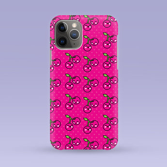 Pink Cherry iPhone Case - Multiple Case Sizes Available - Cherry Phone Cover, Cherry iPhone Case