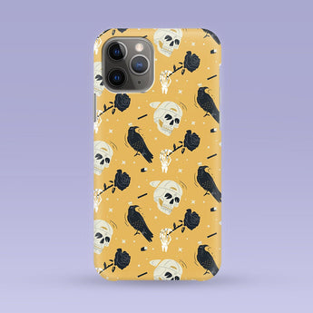 Halloween Skulls Crows iPhone Case - Multiple Case Sizes Available -Halloween Skull Crow Cover - Halloween Skull iPhone Case - Goth Horror