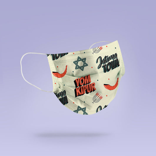 Washable & Reusable Yom Kipur Face Mask Cover - Jewish Face Mask  -  Yom Kipur Mask Cover